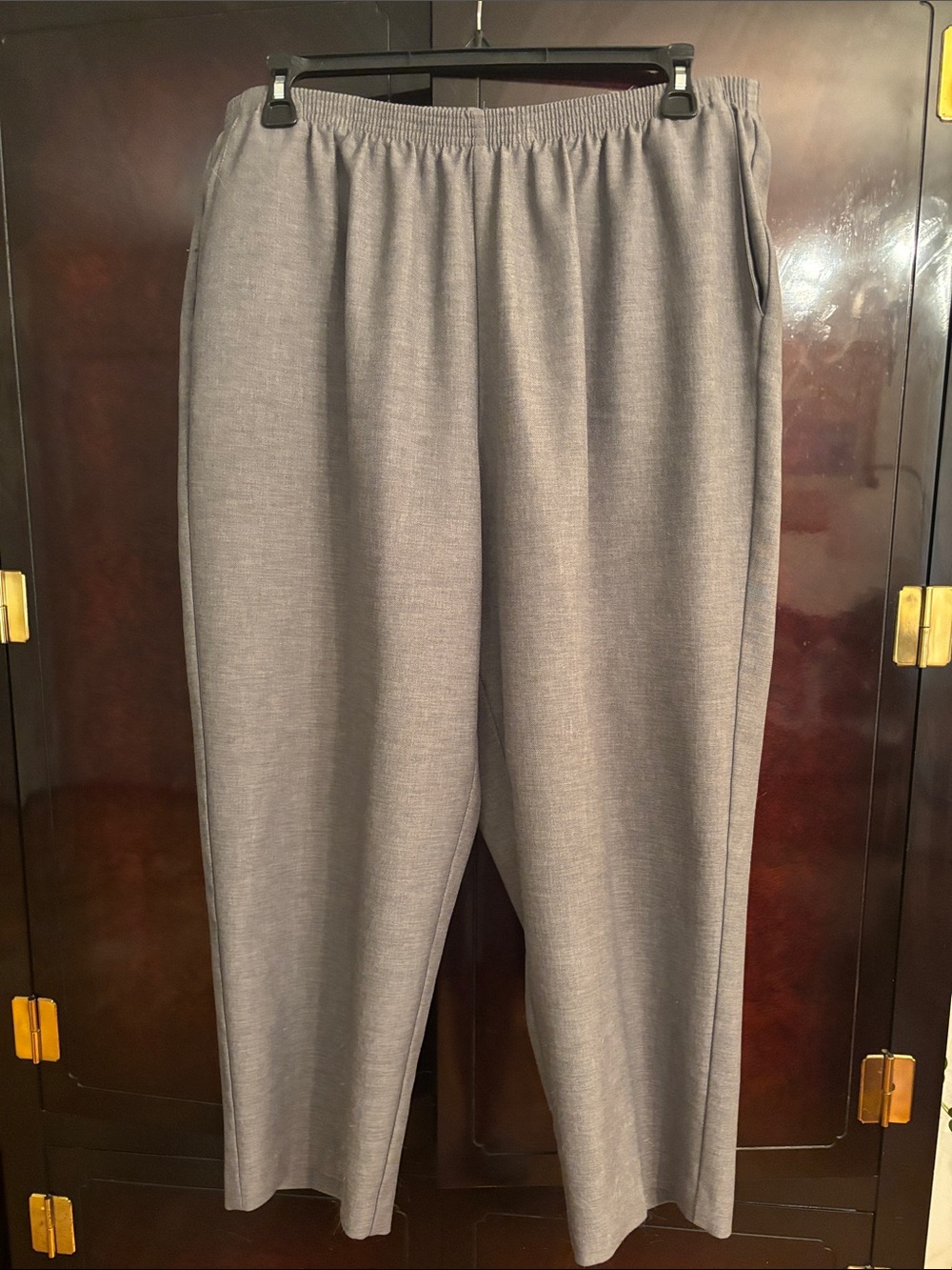 Alfred Dunner Size 22W Women’s Elastic-Waist Gray Dress Pants